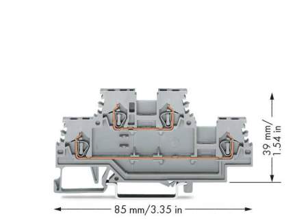 Двухуровневая клемма WAGO 279-501, 4 pin, 0.08мм² - 1.50мм², 500В, 18А, конф: L;L, (50 шт)