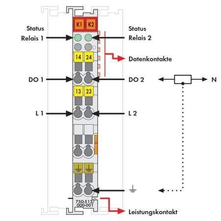 Модуль цифрового вывода ПЛК WAGO 750-513/000-001 