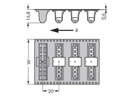 Штифтовая планка WAGO 231-138/001-000/105-604/997-40, 8 pin, 320В, 12А, CS: 5мм, (170 шт)