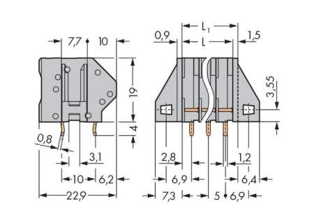 Быстроразъемная клемма WAGO 745-104, 4 pin, 0.08мм² - 4.00мм², 320В, CS: 5мм, (120 шт)