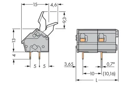 Быстроразъемная клемма WAGO 256-602/333-000, 2 pin, 0.08мм² - 2.50мм², 500В, CS: 10мм;10.16мм, (200 шт)
