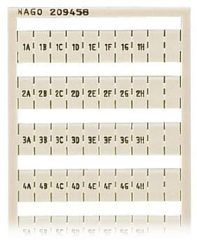 Этикетка WAGO 209-458, Оттиск: L3;L2;L1;N;PE;PE;L3;L2;L1;N, (5 шт)