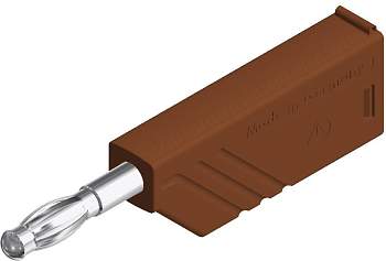 934100105, SKS-HIRSCHMANN LAS N WS - Штекер с ламелями, Ø-контакта: 4 мм, коричневый : 1 шт.