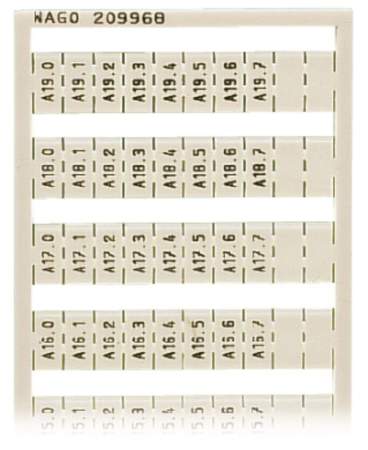 Этикетка WAGO 209-968, Оттиск: A10.0 A10.1 - A19.6, A19.7, (5 шт)