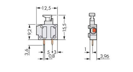 Быстроразъемная клемма WAGO 235-201, 1 pin, 0.50мм² - 1.50мм², 320В, 17.5А, CS: 3.96мм;4мм, (800 шт)