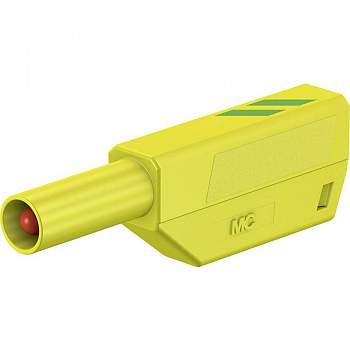 22.2656-20, Stäubli SLS425-SE/M - Штекер с ламелями, Ø-контакта: 4 мм, зеленый, желтый : 1 шт.