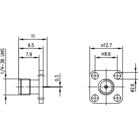 J01151A0851, Telegärtner - SMA-разъем, 50 Ом : 1 шт.