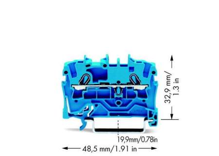 Клемма WAGO 2002-1204, 2 pin, 0.25мм² - 4мм², 800В, 24А, конф: N, (1 шт)
