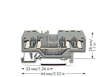 Клемма WAGO 280-681, 3 pin, 0.08мм² - 2.50мм², 800В, 24А, конф: L, (100 шт)