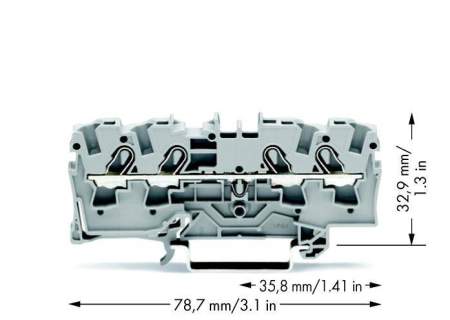 Клемма WAGO 2004-1401, 4 pin, 0.50мм² - 6мм², 800В, 32А, конф: L, (1 шт)