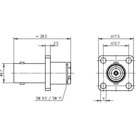 J01001A0035, Telegärtner - BNC-разъем, 50 Ом : 1 шт.