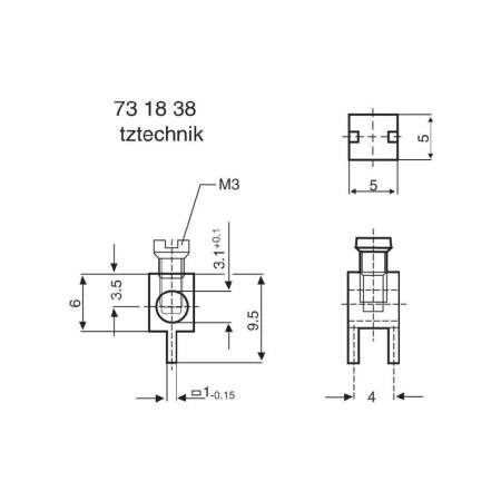 Клемма, серебристый, 731838 : 1 шт.
