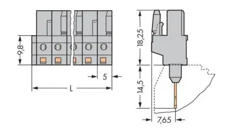 Розетка для подключения к печатной плате WAGO 232-136/005-000, 6 pin, 320В, CS: 5мм, (50 шт)