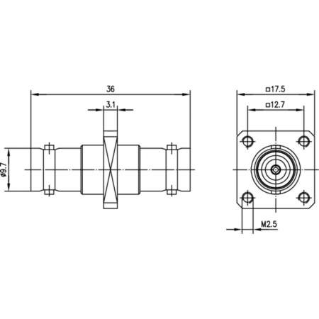 J01004A1231, Telegärtner - BNC-разъем - BNC-разъем : 1 шт.