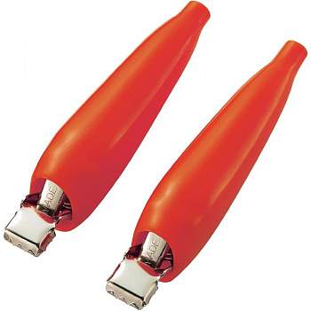 Зажим типа "крокодил" KSS ACR4RD, изолированный, красный, 4 мм, длина: 68 мм : 1 шт.