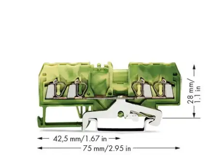 PG клемма WAGO 280-837/999-950, 4 pin, 0.08мм² - 2.50мм², 20А, конф: Terre, (100 шт)