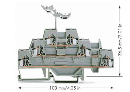 Трехуровневая клемма WAGO 280-549, 6 pin, 0.08мм² - 2.50мм², 500В, 20А, конф: L, (40 шт)