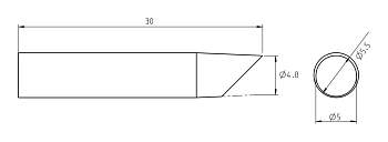 Паяльное жало Weller T0050105799 RTU 050 B MS