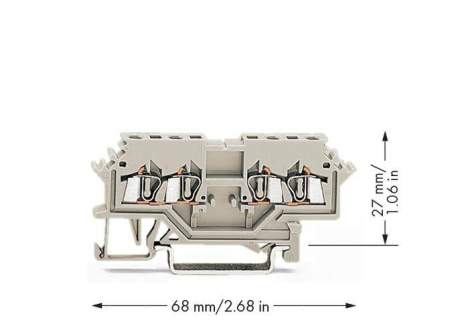 Клемма WAGO 279-989, 4 pin, 0.20мм² - 1.50мм², 550В, 15А, конф: L, (100 шт)