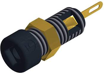 935 980-190, SKS-HIRSCHMANN CO MBI 1 Au - Лабораторное гнездо, Ø-контакта: 2 мм, черный : 1 шт.