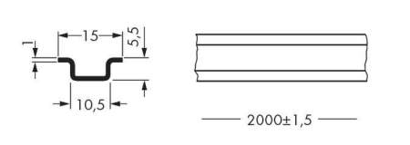 Стальная рейка WAGO 210-295, (1 шт)