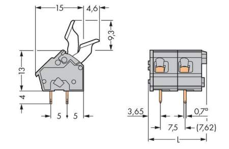 Быстроразъемная клемма WAGO 256-502/333-000, 2 pin, 0.08мм² - 2.50мм², 400В, CS: 7.50мм;7.62мм, (280 шт)