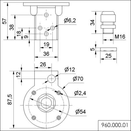 Кронштейн для крепления сигнализатора Werma Signaltechnik 960.000.01 