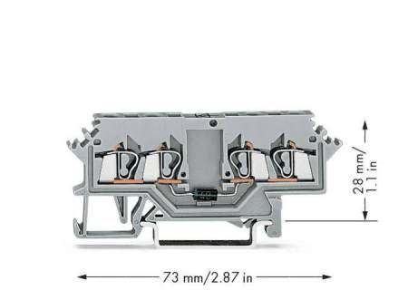 Диодная клемма WAGO 280-623/281-411, 4 pin, 0.08мм² - 2.50мм², 250В, 500мА, конф: L, (100 шт)
