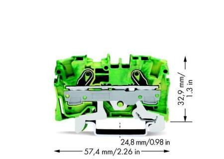 PG клемма WAGO 2006-1207, 2 pin, 0.50мм² - 10мм², 41А, конф: Terre, (1 шт)