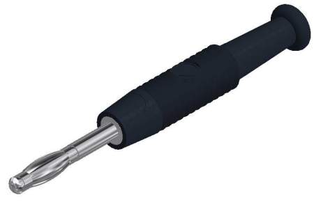 "Банановый" разъем SKS Hirschmann 938420100, MSTF 2, Ø 2мм, 0.50мм², 60В, 6А, частично изолированный, черный, (1 шт)