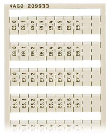 Этикетка WAGO 209-933, Оттиск: E0.0 E0.1 - E9.6, E9.7, (5 шт)