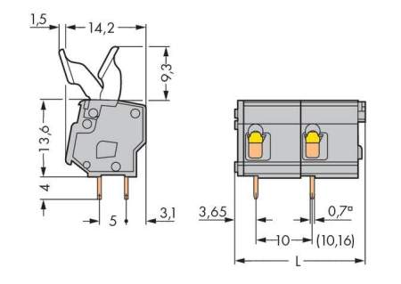 Быстроразъемная клемма WAGO 257-602/333-000, 2 pin, 0.08мм² - 2.50мм², 1000В, CS: 10мм;10.16мм, (220 шт)