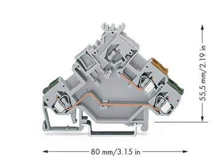 Клемма привода WAGO 280-554, 3 pin, 0.08мм² - 2.50мм², 400В, 20А, конф: L, (50 шт)