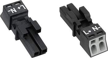 Разъем питания сети WAGO 890-222, 2 pin, 0.25мм² - 1.5мм², 250В, 16А, (1 шт)