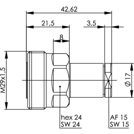 J01121A0177, Telegärtner - 7-16-DIN-разъем, 50 Ом : 1 шт.