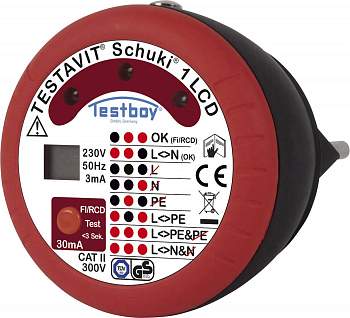 Тестер сетевых розеток Testboy Testavit Schuki 1 LCD 