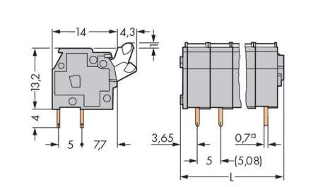 Быстроразъемная клемма WAGO 255-424, 24 pin, 0.08мм² - 2.50мм², 320В, CS: 5мм;5.08мм, (40 шт)