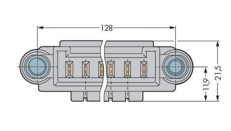 Штифтовая планка WAGO 246-114, 20 pin, 0.08мм² - 2.50мм², 630В, 16А, (15 шт)