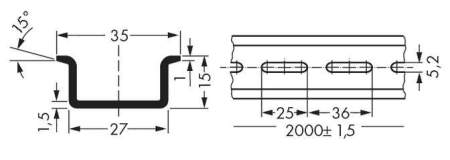 Стальная рейка WAGO 210-197, (10 шт)
