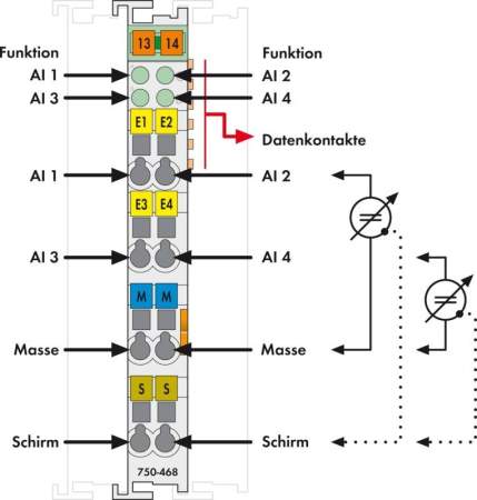 Модуль аналогового ввода ПЛК WAGO 750-468 
