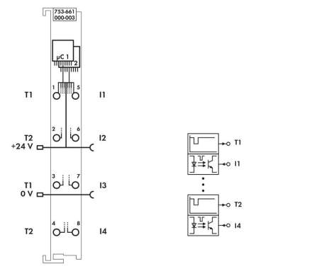 Плата ввода ПЛК WAGO 753-661/000-003 