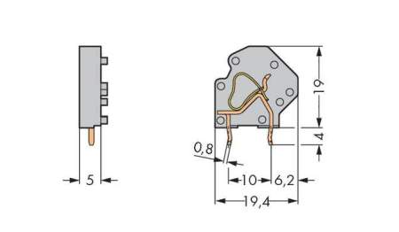 Быстроразъемная клемма WAGO 745-3803, 1 pin, 0.08мм² - 4.00мм², 320В, CS: 5мм, (200 шт)