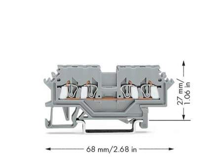 Клемма WAGO 279-621, 4 pin, 0.08мм² - 1.50мм², 800В, 18А, конф: L, (100 шт)