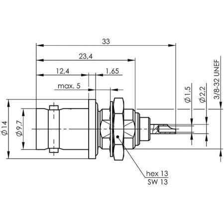 J01001A0614, Telegärtner - BNC-разъем, 50 Ом : 1 шт.
