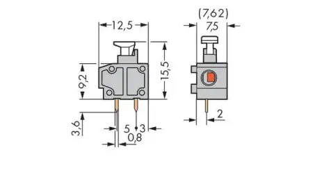 Быстроразъемная клемма WAGO 235-757/331-000, 1 pin, 0.20мм² - 1.50мм², 630В, 17.5А, CS: 7.50мм;7.62мм, (600 шт)