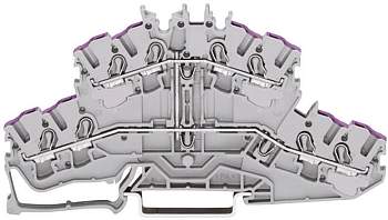 Двухуровневая клемма WAGO 2002-2409, 8 pin, 0.25мм² - 4мм², 500В, 24А, конф: N, (1 шт)