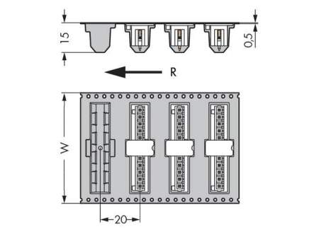 Штифтовая планка WAGO 734-134/105-604/997-405, 4 pin, 160В, 10А, CS: 3.50мм, (200 шт)