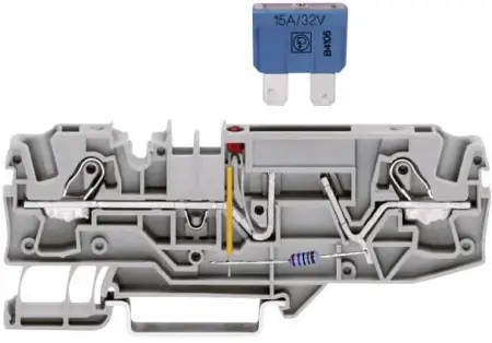Клемма предохранителя WAGO 2006-1681/1000-449, 2 pin, 0.50мм² - 10мм², 800В, 25А, конф: L, (1 шт)
