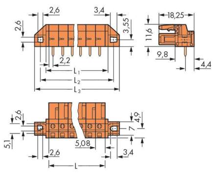 Розетка для подключения к печатной плате WAGO 232-270/031-000, 10 pin, 320В, CS: 5.08мм, (25 шт)