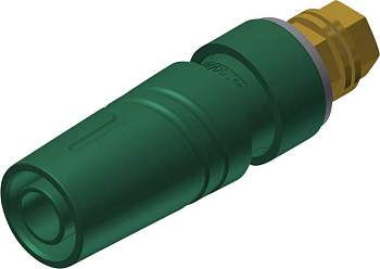 975357704, SKS-HIRSCHMANN SAB 2600 G M4 Au - Лабораторное гнездо, Ø-контакта: 4 мм, зеленый : 1 шт.